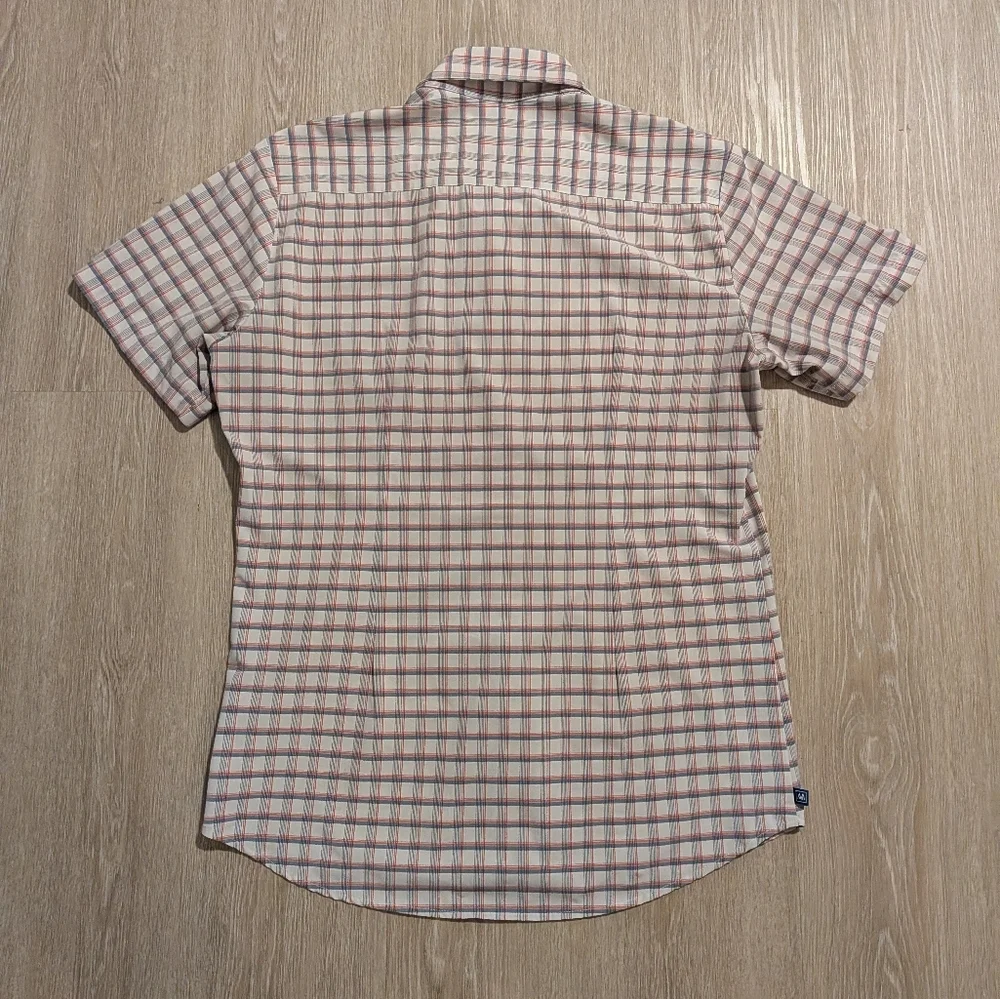 Mizzen+Main Leeward Shirt Men's Medium Trim Fit  Plaid Short Sleeve Stretch